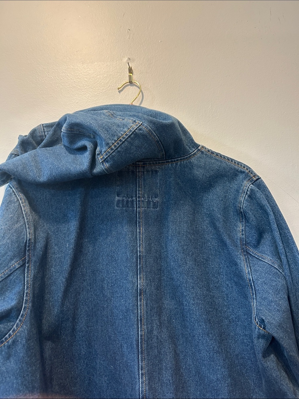 Herschel Supply Company Blue Denim Hooded Half-Zip Pullover Jacket - Picture 6 of 6